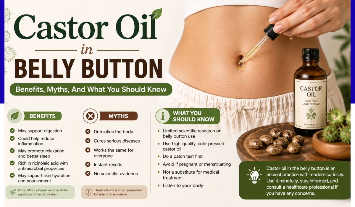 castor oil in belly button